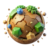 impressive artistic Deforestation Concept Cracked Earth Isolated Top View high resolution png