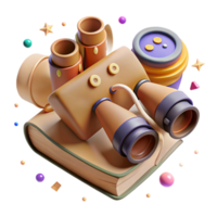 extraordinary rustic Binoculars and Field Guide Transparent Background original png