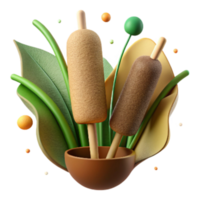 serene rustic Cattail Plant Cutout Isolated on Transparent Background high resolution png