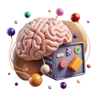 elegant modern Brain Computer Interface Diagram Isolated Element original png