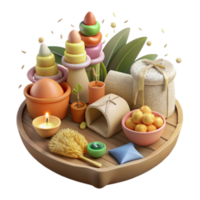 serene rustic Community Sharing Food at Picnic Table Isolated original png
