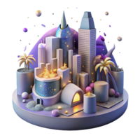 stunning minimalist City at Night with Noise Pollution Overlay Isolated high resolution png