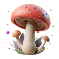 impressive abstract Close Up of Mushroom in Forest Isolated Element premium png