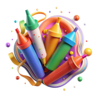 elegant vintage Colorful Markers Creative Design Collaboration Transparent Background high resolution png