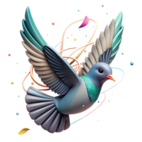 magnificent rustic Bird in Flight with Clouds Isolated Element genuine png