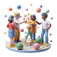 elegant artistic Community Members Connecting and Building Relationships Isolated original png