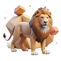vibrant contemporary Ai Tracking Lion Pride Transparent Background authentic png