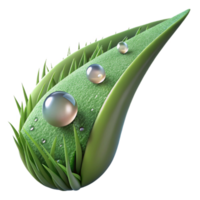 serene vintage Close Up Dew Drops on Grass Blade Isolated Element original png