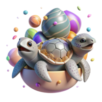 elegant abstract Ai Monitoring Sea Turtle Hatchlings Isolated authentic png