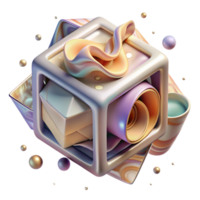 stunning creative Abstract Cube Rotating View Transparent Background high resolution png