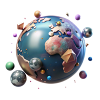 impressive creative Globe Floating in Space Transparent Background original png