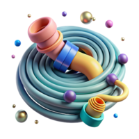 serene modern Garden Hose Coiled Up Cutout Transparent Background high quality png