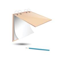 Paper Notebook with pencil Background vector