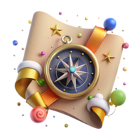 stunning minimalist Antique Map with Compass Rose Transparent Background high quality png