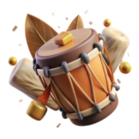 beautiful creative Ceremonial Drum with Animal Hide Isolated png
