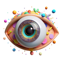 elegant rustic Eye with Colorful Iris Isolated high quality png
