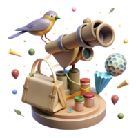 extraordinary rustic Citizen Science Birdwatching Isolated on Transparent Background png