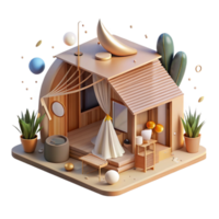 serene creative Eco Friendly Accommodation Transparent Background Rustic Design authentic png