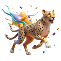 magnificent classic Ai Analyzing Cheetah Speed Transparent Background png