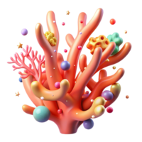 vibrant traditional Coral Branch Isolated Element Colorful Polyps high quality png