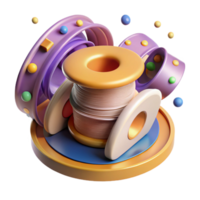 serene abstract D Printer Filament Spool Transparent Background high resolution png