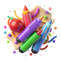 serene modern Colorful Markers Creative Brainstorming Transparent Background high resolution png