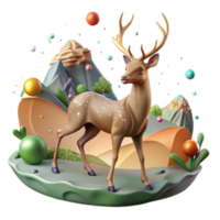 elegant creative Forest Fragmentation and Wildlife Corridors Transparent Background Deer Crossing png