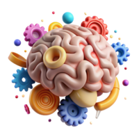 extraordinary minimalist Brain Gears Interlocking Cutout on Transparent Background premium png