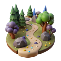 stunning abstract Forest Path with Stream Transparent Background premium png