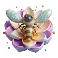 wonderful abstract Bee on Flower Front View Isolated professional png