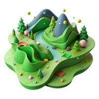 extraordinary creative Aerial View of Lush Green Forest Transparent Isolated high resolution png