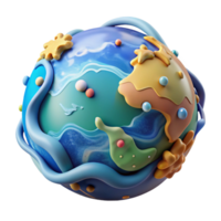 serene creative Globe Showing Ocean Temperatures Cutout Element detailed png