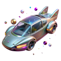 stunning creative Futuristic Flying Car Side View Isolated on Transparent Background high resolution png