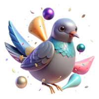 impressive abstract Endangered Bird Species Close Up Transparent Background high quality png