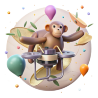 serene rustic Drone Monitoring Proboscis Monkey in Mangroves Transparent Background png