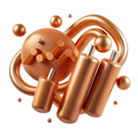 impressive creative Copper Bollinger Bands Chart Element Isolated with Dynamic Range high quality png
