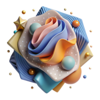 wonderful modern D Printed Object Abstract Shape Isolated authentic png