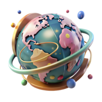 extraordinary abstract Globe Rotating on Axis Transparent Background original png