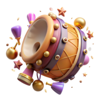 vibrant rustic Daf Frame Drum Middle Eastern Music Jingle Bells Transparent Element detailed png