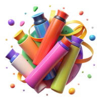 serene creative Colorful Markers Creative Brainstorming Transparent Background detailed png