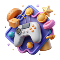 extraordinary vintage Game Based Learning Icon Game Controller and Learning Materials Isolated professional png