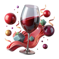 beautiful classic Deep Red Wine Glass with Transparent Background high quality png