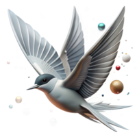 magnificent classic Arctic Tern in Flight Silhouette Cutout Element high resolution png