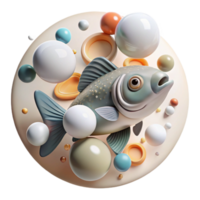 wonderful artistic Fish School Swimming in Circles Cutout White Background high resolution png
