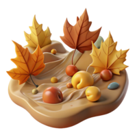 serene vintage Autumn Leaves on River Surface Isolated Element Warm Tones high resolution png