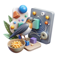 elegant traditional Ai Analyzing Bird Migration Patterns Transparent Background authentic png