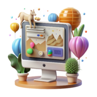 extraordinary minimalist Computer Interface for Wildlife Monitoring System Clean Design Isolated professional png