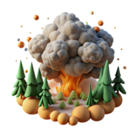 stunning rustic Forest Fire Smoke Plume Transparent Background Grey Smoke authentic png