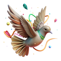 serene artistic Bird in Flight with Clouds Isolated Element genuine png