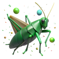 magnificent modern Dark Green Grasshopper with Transparent Background high resolution png